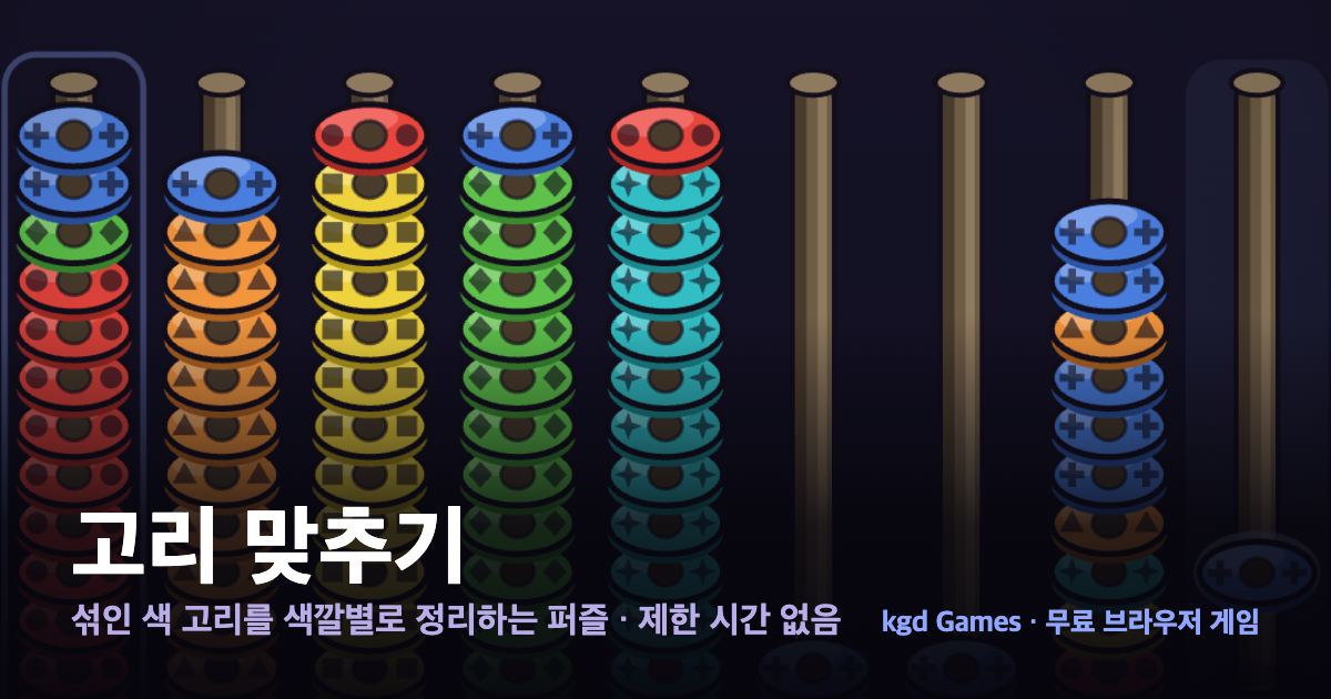 고리 맞추기 게임 플레이 화면